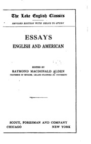 Essays, English And American;