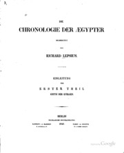 Die chronologie der Ægypter bearbeitet
