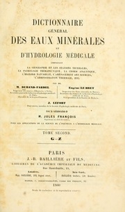 Dictionnaire général des eaux minérales et d'hydrologie médicale