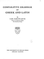 Comparative Grammar Of Greek And Latin