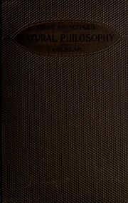 First Principles Of Natural Philosophy