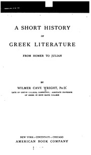 A Short History Of Greek Literature From Homer To Julian