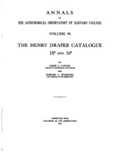 Annals Of The Astronomical Observatory Of Harvard College