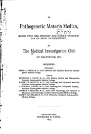 A pathogenetic materia medica : based upon Drs. Hughes' and Dake's Cyclopædia of drug pathogenesy