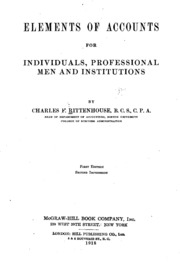 Elements Of Accounts For Individuals, Professional Men And Institutions