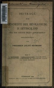 Beiträge zur Geschichte der Bevölkerung in Deutschland seit dem Anfange dieses Jahrhunderts