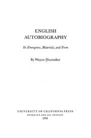 English Autobiography Its Emergence Materials And Form