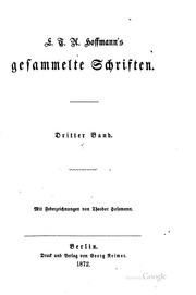 E.t.a. Hoffmann's Gesammelte Schriften