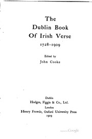 The Dublin Book Of Irish Verse 1728-1909