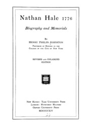 Nathan Hale, 1776; Biography And Memorials