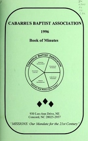 ... Annual Session Of The Cabarrus Baptist Association