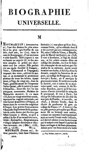 Biographie universelle, ancienne et moderne; ou, Histoire, par ordre alphabétique, de la vie publique et privée de tous les hommes qui se sont fait remarquer par leurs écrits, leurs actions, leurs talents, leurs vertus ou leurs crimes. Ouvrage entière