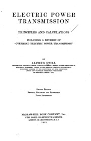 Electric Power Transmission: Principles And Calculations, Including A ...