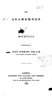 The Agamemnon Of Aeschylus;