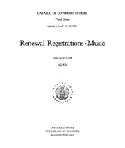 Catalog Of Copyright Entries Series 3 Vol.7 Part 5c Nos.1-2 (jan.-dec. 1953)