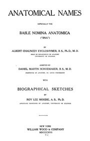 Anatomical Names, Especially The Basle Nomina Anatomica (