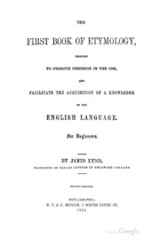 الكتاب الأول في علم أصل الكلمة: مصمم لتعزيز الدقة في الاستخدام ، وتسهيل ...