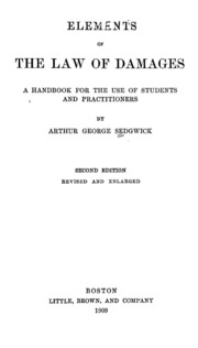 Elements Of The Law Of Damages; A Handbook For The Use Of Students And Practitioners