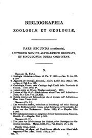 Bibliographia zoologiæ et geologiæ. : a general catalogue of all books, tracts, and memoirs on zoology and geology.