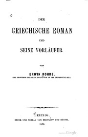 Der griechische roman und seine vorläufer