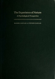The Experience Of Nature : A Psychological Perspective
