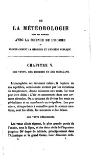 De la météorologie dans ses rapports avec la science de l'homme, et principalement avec la médecine et l'hygiène publique