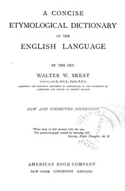 A Concise Etymological Dictionary Of The English Language