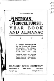 American Agriculturist Year Book And Almanac