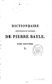 Dictionnaire Historique Et Critique / 6. Dr - F