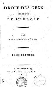 Droit Des Gens Moderne De L'europe