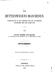 Die Hüttenwesens-Maschinen