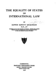 The Equality Of States In International Law