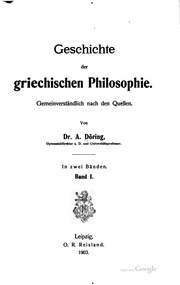 Geschichte der griechischen Philosophie; gemeinverständlich nach den Quellen ..