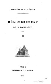 Dénombrement de la population. 1901