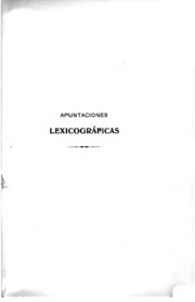 Apuntaciones lexicográficas