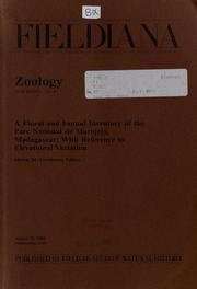 A Floral And Faunal Inventory Of The Parc National De Marojejy, Madagascar : With Reference To Elevational Variation