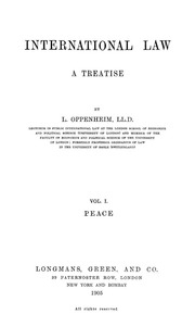 International Law : A Treatise