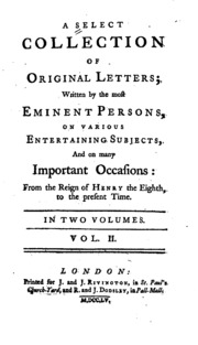A Select Collection Of Original Letters;