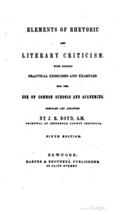 Elements Of Rhetoric And Literary Criticism