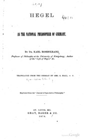 Hegel As The National Philosopher Of Germany