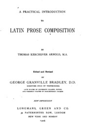 A Practical Introduction To Latin Prose Composition