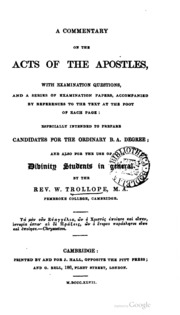 A Commentary On The Acts Of The Apostles, With Examination Questions