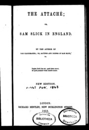 The attaché, or, Sam Slick in England