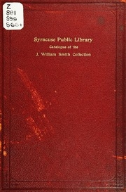 Catalogue Of The J. William Smith Collection