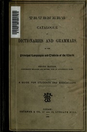 Catalogue of dictionaries and grammars of the principal languages and dialects of the world; a guide for students and booksellers