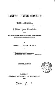 Dante's Divine Comedy: The Inferno : A Literal Prose Translation With The ...