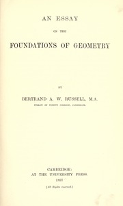 An Essay On The Foundations Of Geometry