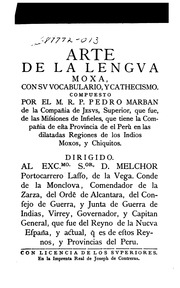 Arte de la lengua moxa con su Vocabulario y Cathecismo