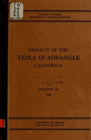 Geology Of The Tesla Quadrangle, California