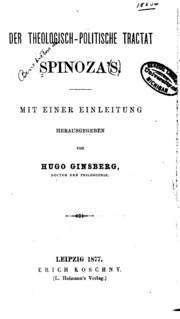 Der Theologisch-politische Tractat Spinoza's